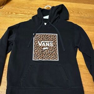 Vans Black Sweater with Leopard Print